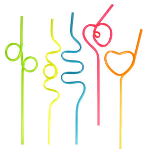 Cocktail Straws, designer curly straws (5pk)