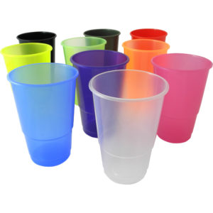 Reusable Plastic Cups in Different Color's.
